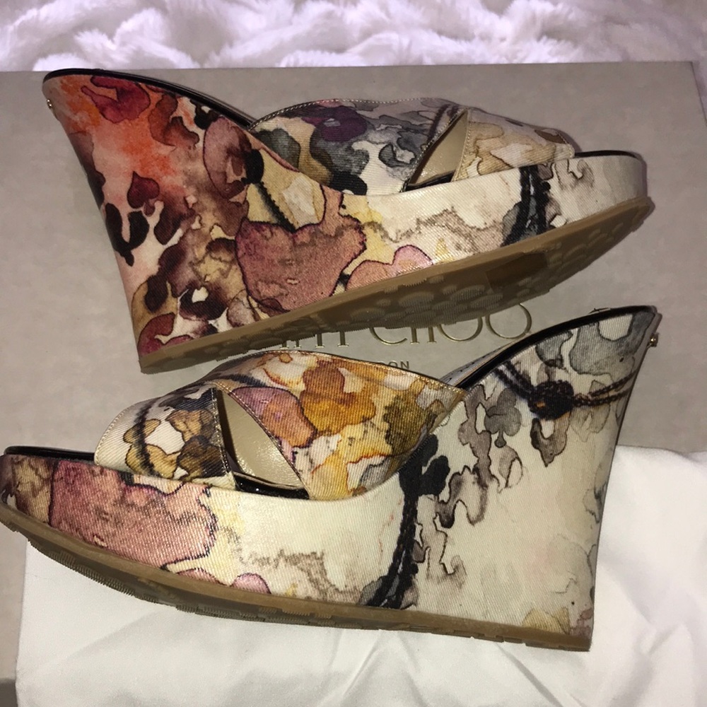 Jimmy Choo Phyllis Floral Wedge Slide